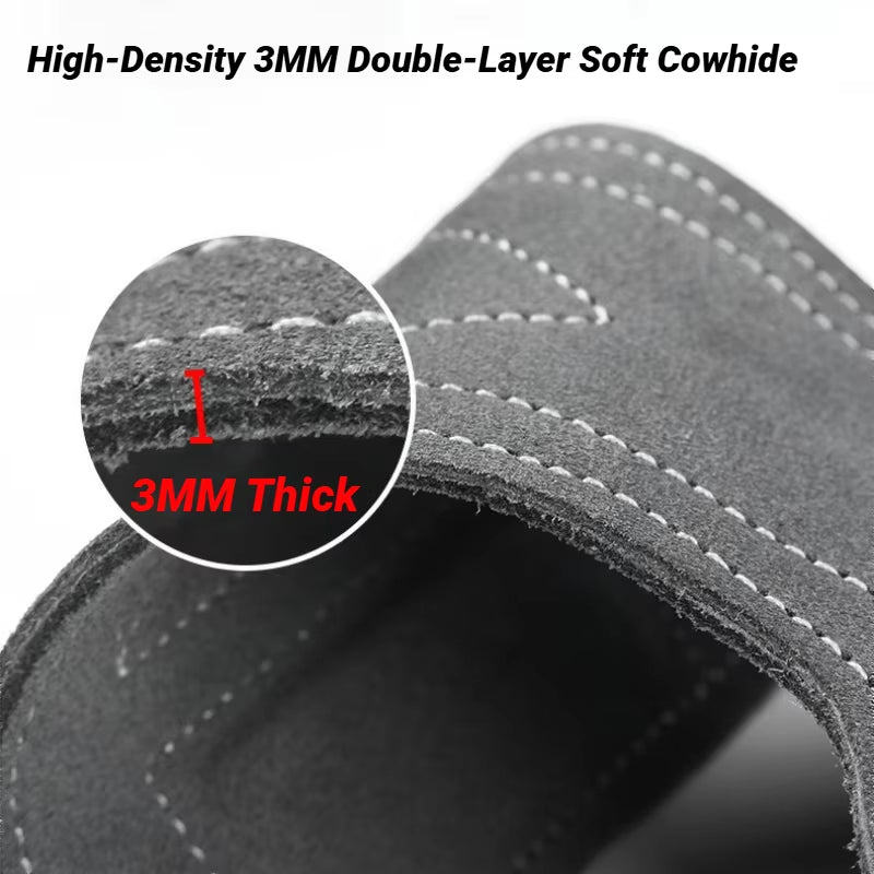 2Pcs Cowhide Gym Gloves Grips Anti-Skid Weight Power Belt Lifting Pads Deadlift Workout Fitness Palm Protection Training Guards